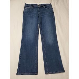 Levi's Women's 505 Straight Leg Dark Blue Denim Jeans Size 14 EUC